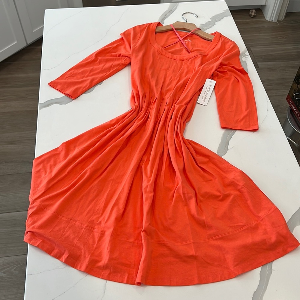 NWT Soft surroundings, hot, coral dress
